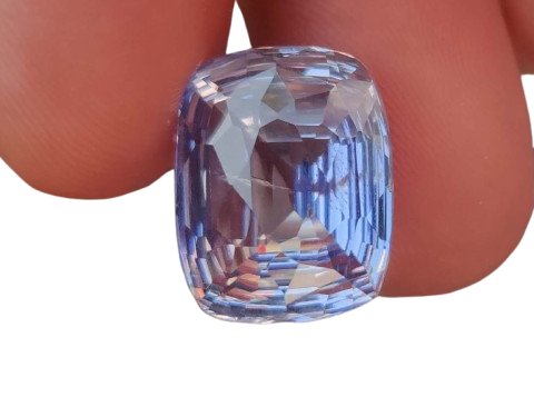 Crystalapis 12.95 Ct Cornflower Blue Sapphire - AAA Clarity, Cushion Cut, Excellent Grade,