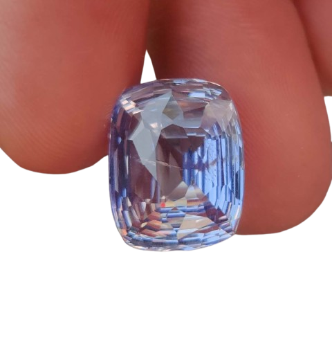 Crystalapis 12.95 Ct Cornflower Blue Sapphire - AAA Clarity, Cushion Cut, Excellent Grade,