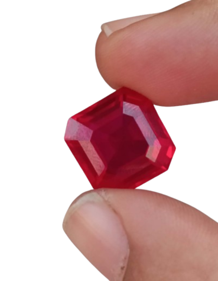 Ruby Gemstones Red Blood Mozambique Square Cut 13.15 Ct Ruby